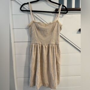 Lace Print White and Cream Dress (S)